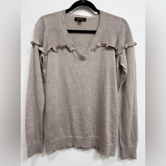 Banana Republic Sweaters - V-Neck Sweater with Ruffle Detail EUC size large
